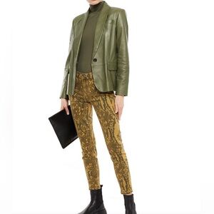 CURRENT ELLIOT, MUSTARD YELLOW, AND BLACK SNAKE SKIN jeans, size 28